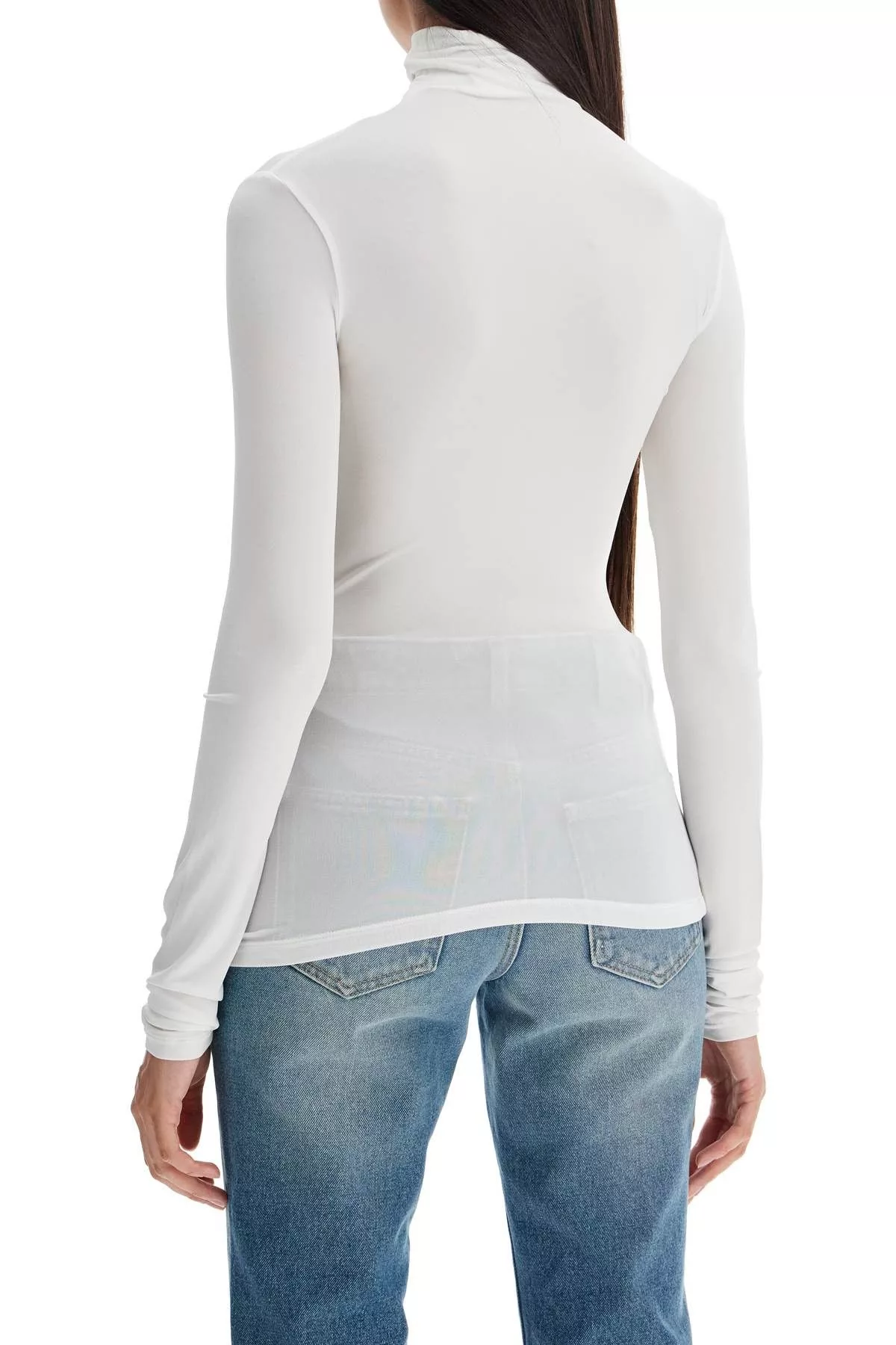 Off-White Crop Tops OFF-WHITE Second Skin Long Sleeve Turtleneck Top