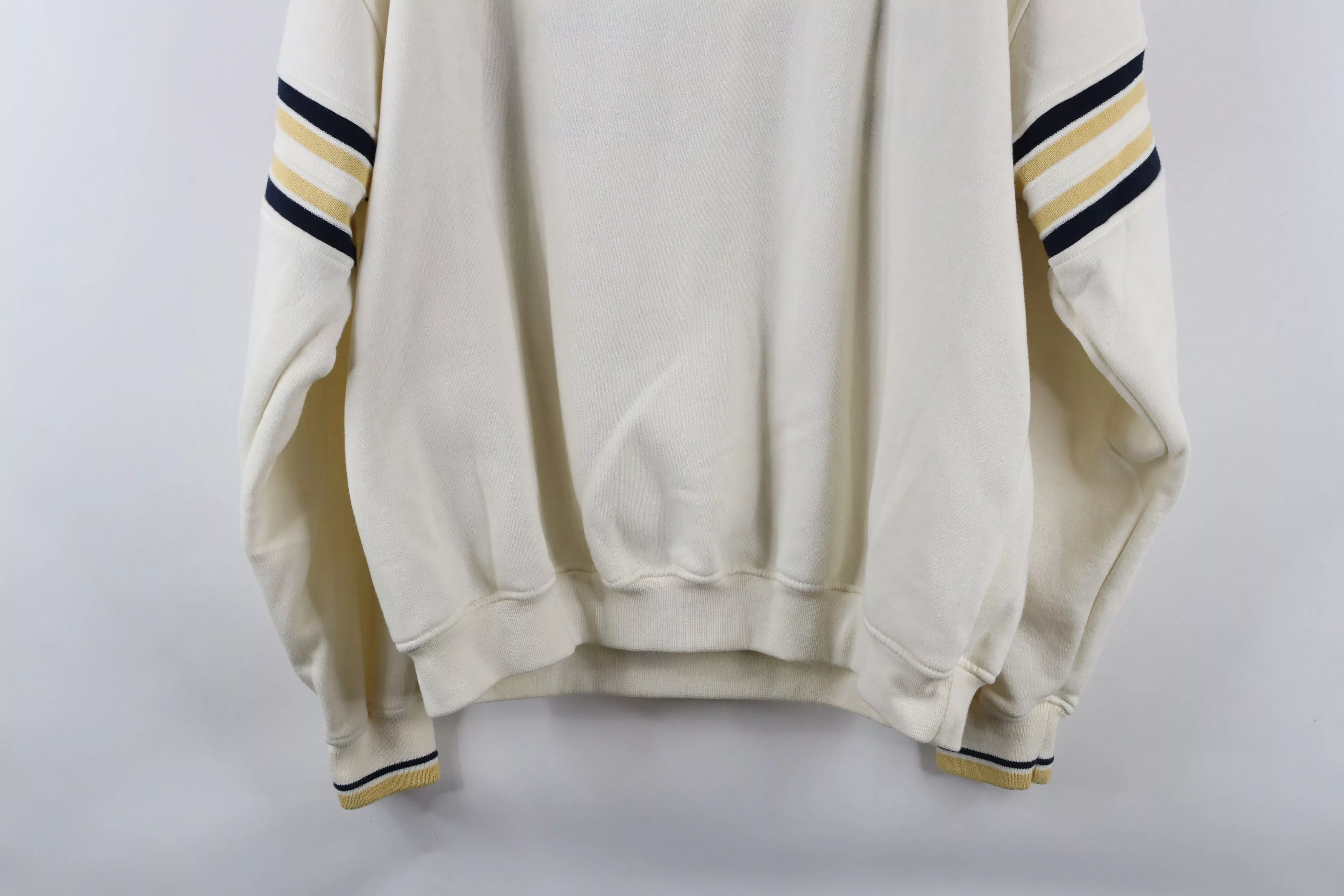 Vintage Sweatshirts Hoodies Vintage 90s Maumee Bay Half Zip Pullover Sweatshirt Cream Beige