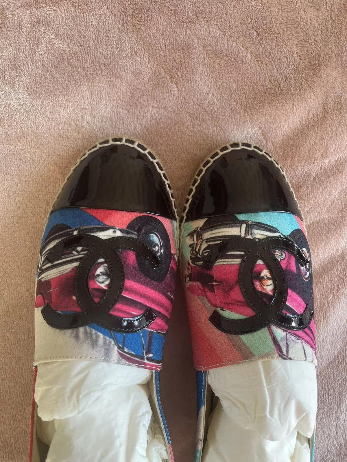 Chanel Slip Ons Chanel 4 of 4 Pink & Multi CC Espadrill