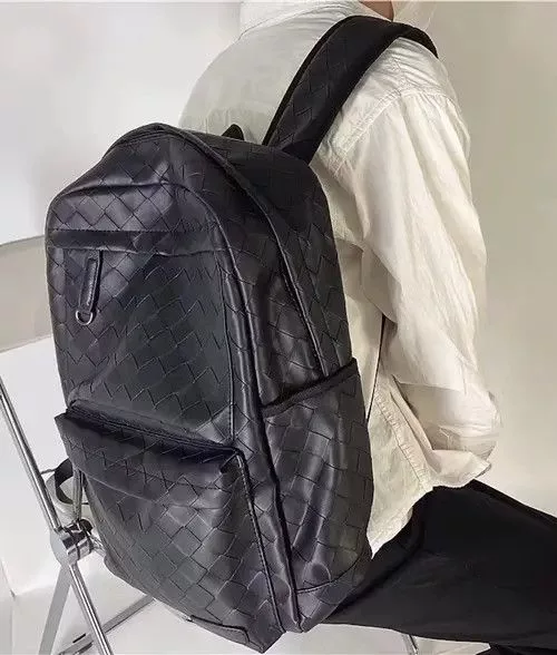 Other Bags Luggage Other Black retro faux leather woven backpack bag Streetwear