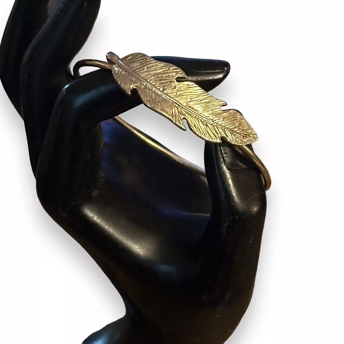 Other Bracelets Other Gold tone feather bangle bracelet