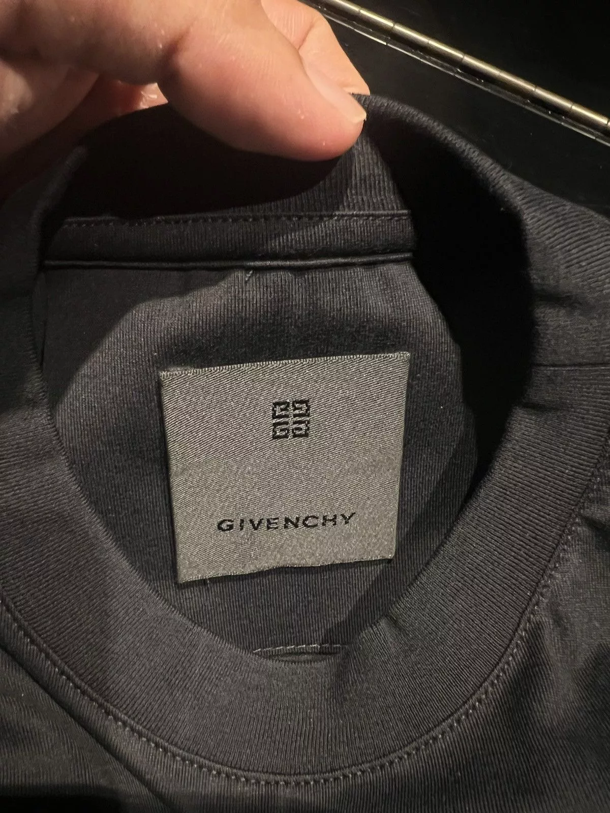Givenchy Short Sleeve T Shirts Givenchy Rainbow Logo Embroidered Tee Black