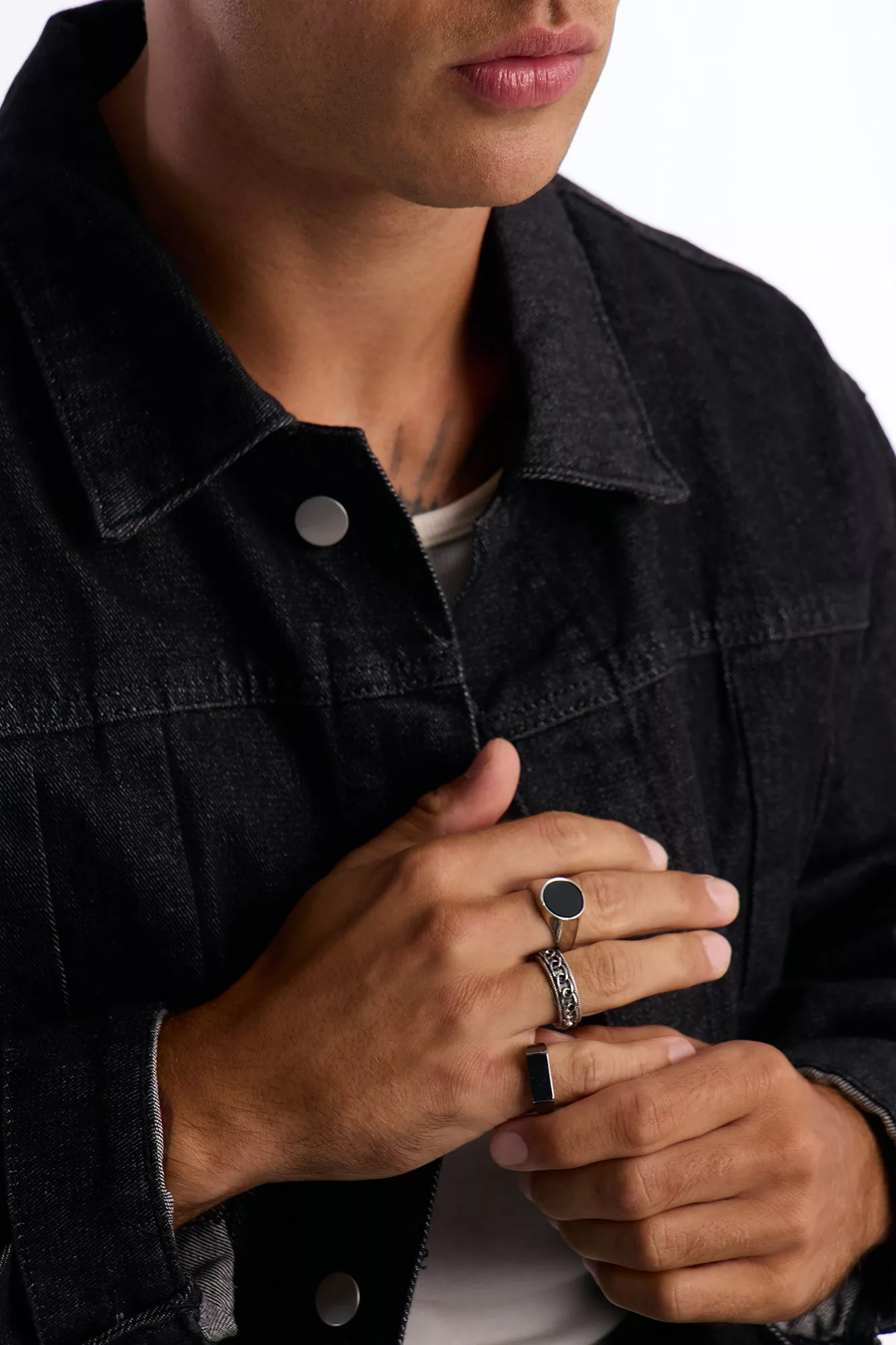 Facing The Void Ring Set - Silver