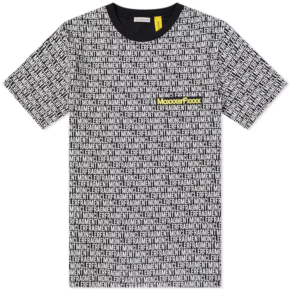 Fragment Design Short Sleeve T Shirts Fragment Design × Moncler Moncler Genius 7 x Fragment T-Shirt Multicolor Men's Size S