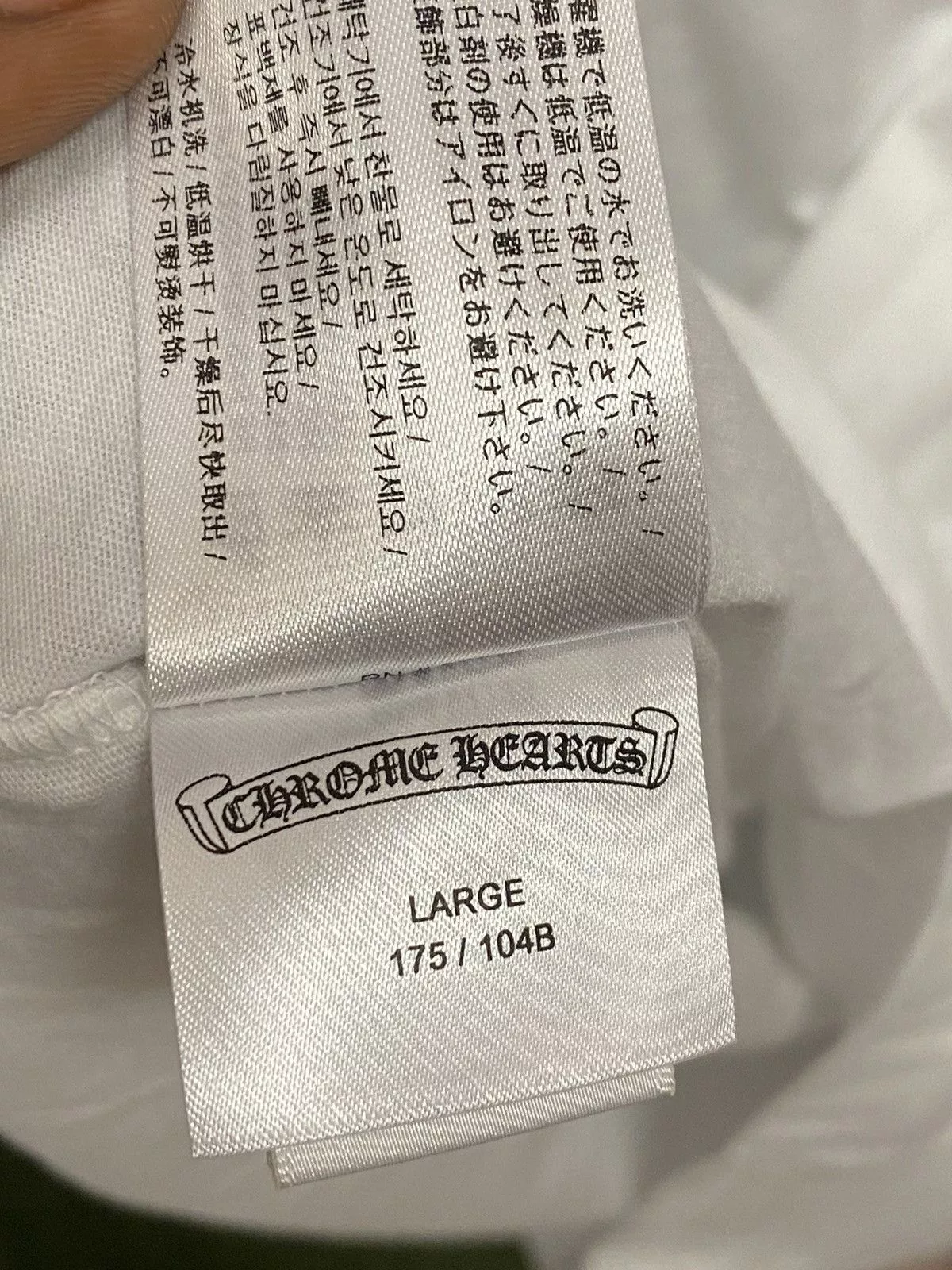 Chrome Hearts Long Sleeve T Shirts Chrome Hearts Script Neck Logo Triple White Longsleeve