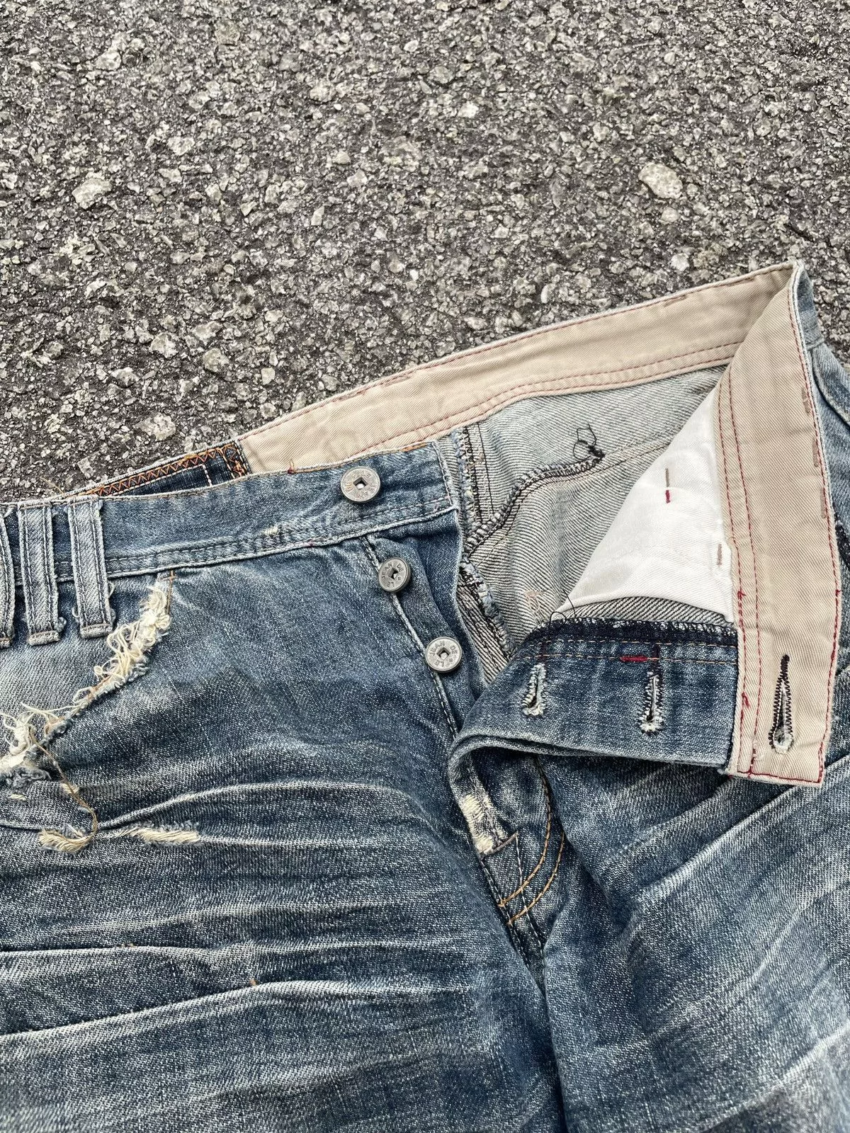 Marithe + Francois Girbaud Denim Marithe + Francois Girbaud Vintage Marithe Francois Girbaud Distressed Denim Blue