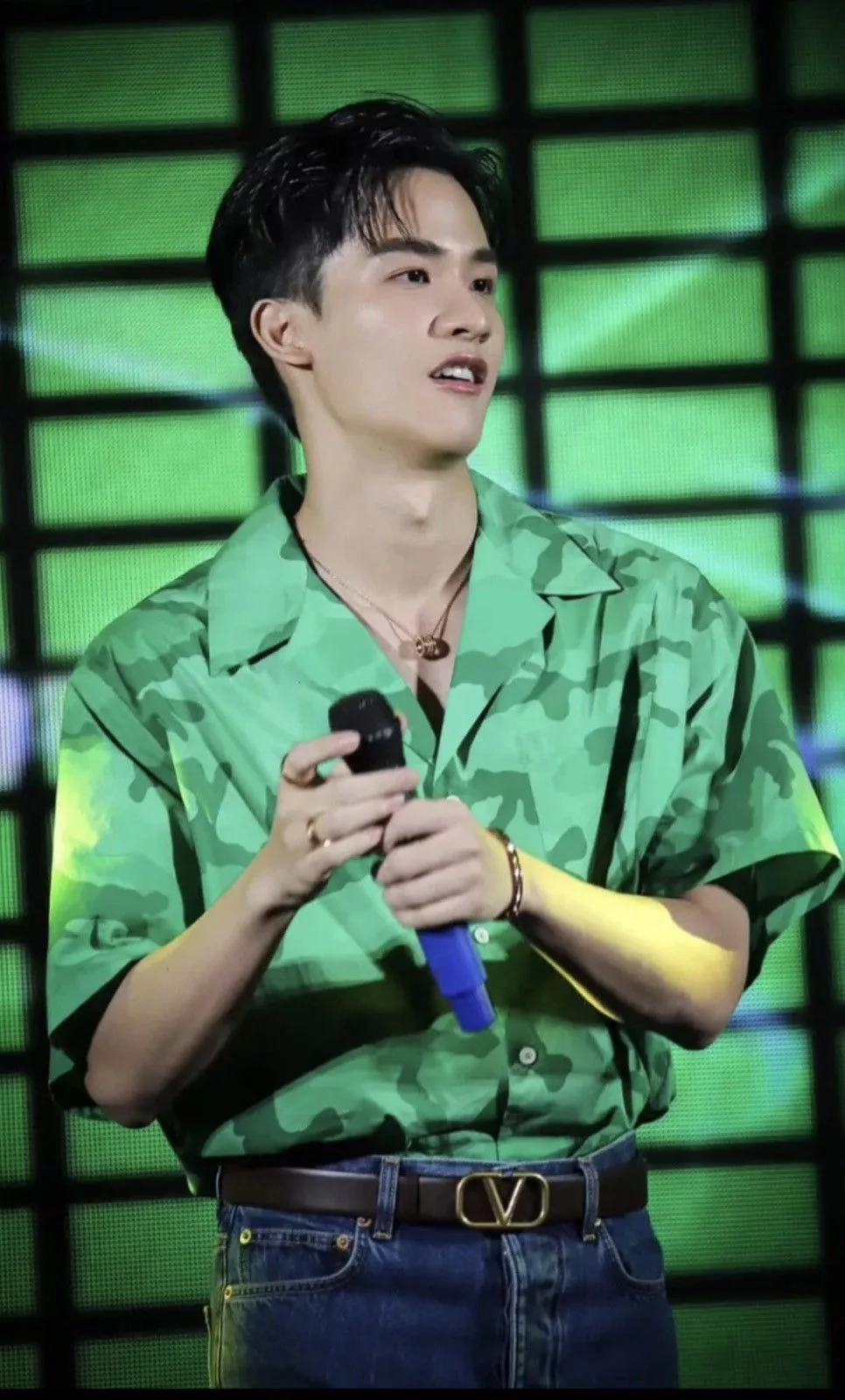 Valentino Shirts Button Ups Valentino camouflage hawaiian styled short sleeve shirt size40 Green