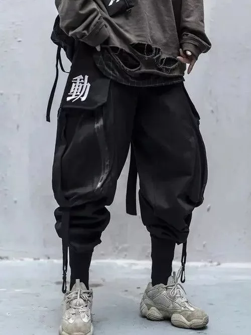 Designer Sweatpants Joggers Designer Japanese Techwear Cargo Pant Black Avant-Garde