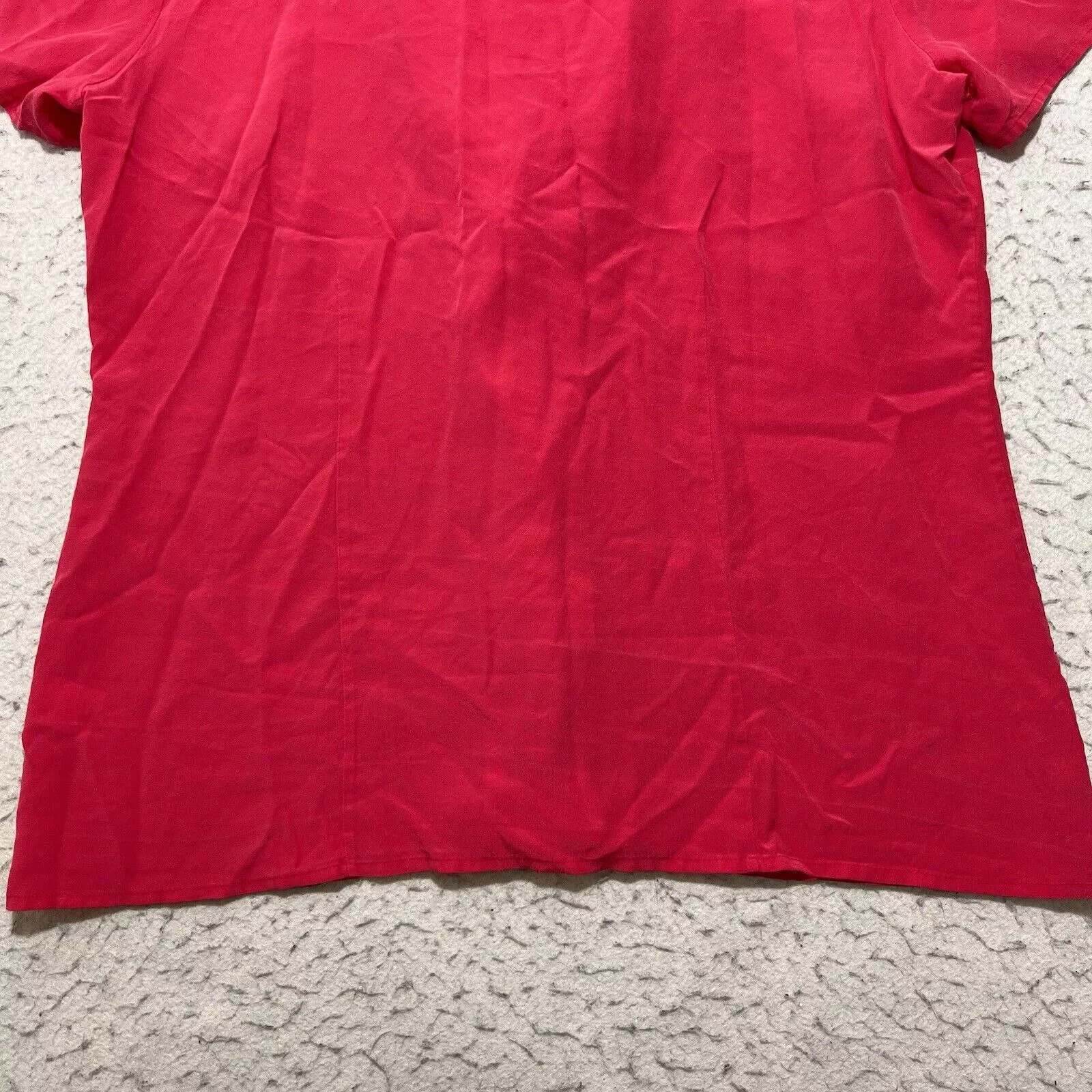 Pendleton Blouses Pendleton Silk Short Sleeve Hot Pink Ruffle Button Up Top