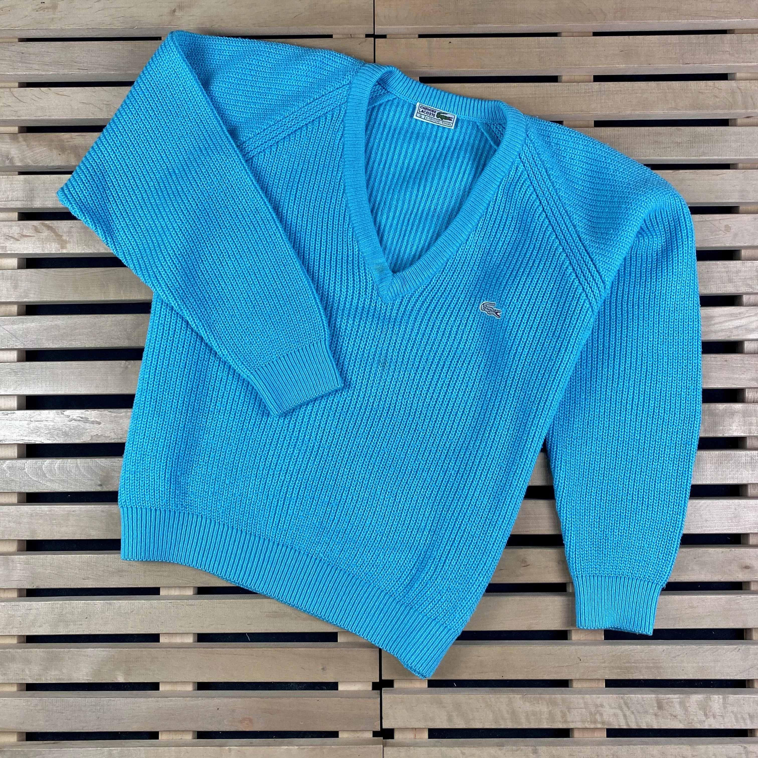 Lacoste Sweaters Lacoste × Vintage Women’s Sweater Long Sleeve Lacoste Chemise Vintage Size 4/L Blue Luxury