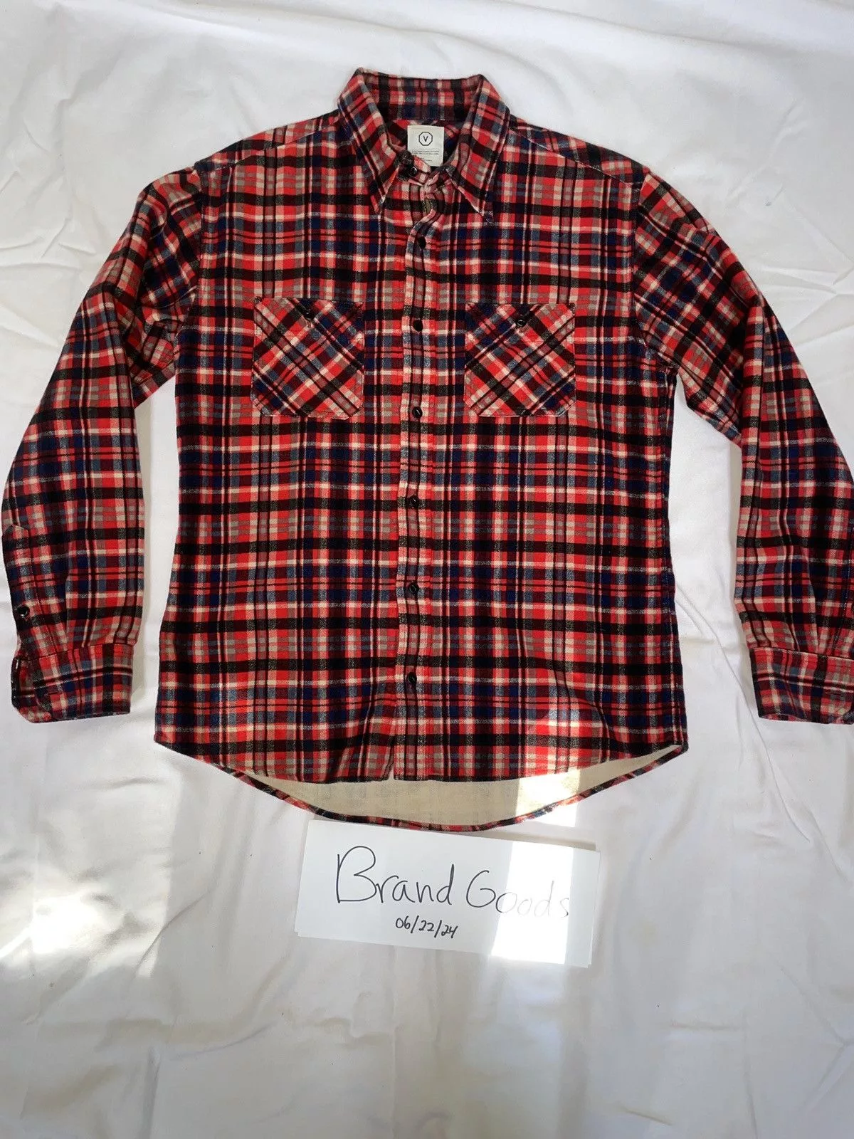 Visvim Shirts Button Ups Visvim Plaid Print Long Sleeve Western Shirt Red