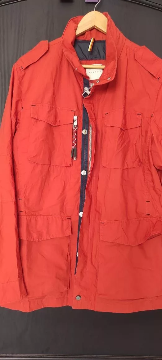 Bugatti Jackets BUGATTI Light Orange Jacket Full Zip 4 Pockets Made Germany