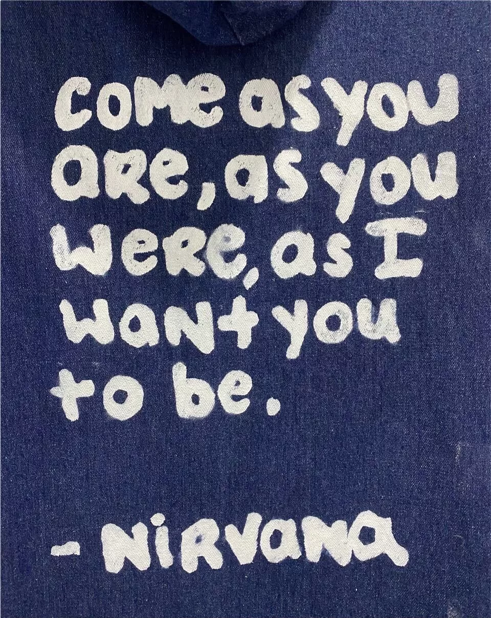 Band Tees Denim Jackets Band Tees × Nirvana NIRVANA ROCK BAND DENIM JACKET cw21 Blue