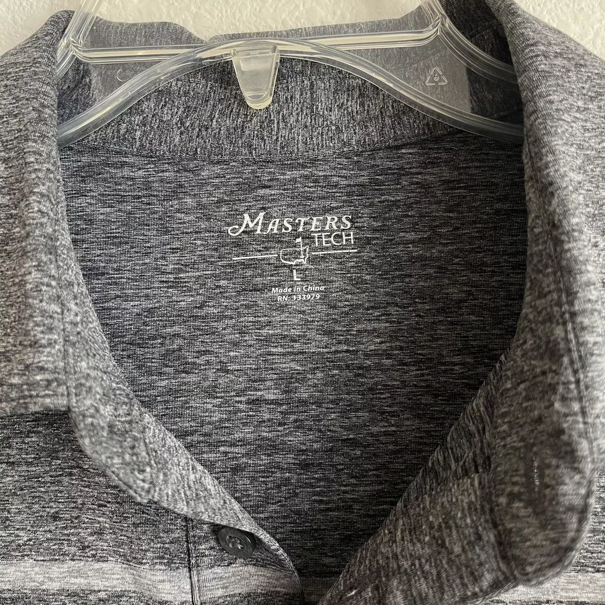The Masters Short Sleeve T Shirts The Masters Master Tech Striped Heather Short Sleeve Performance Polo Gray