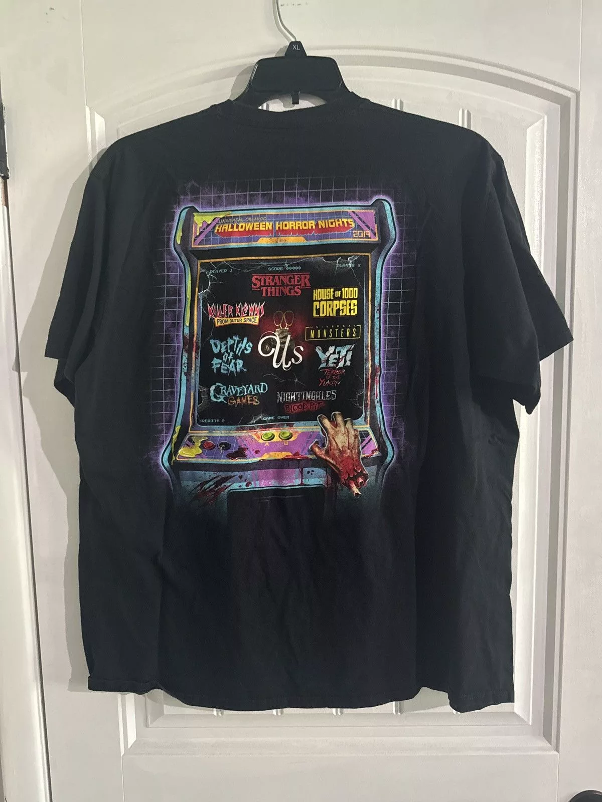 Universal Studios Short Sleeve T Shirts Universal Studios vintage 2019 halloween horror nights shirt Black