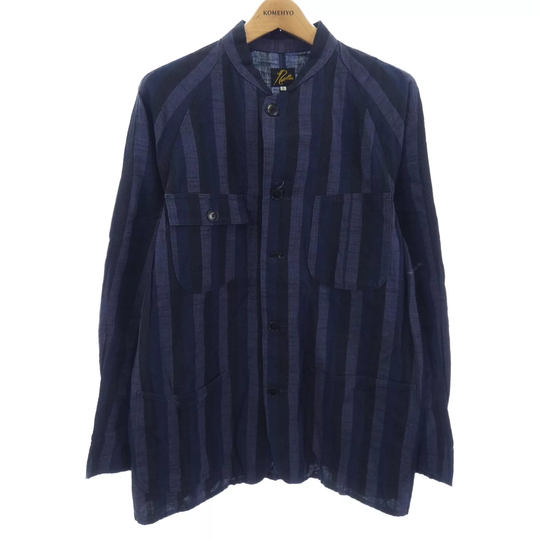 Needles Light Jackets Needles Jacket Striped Cotton Long Sleeve Navy Blue