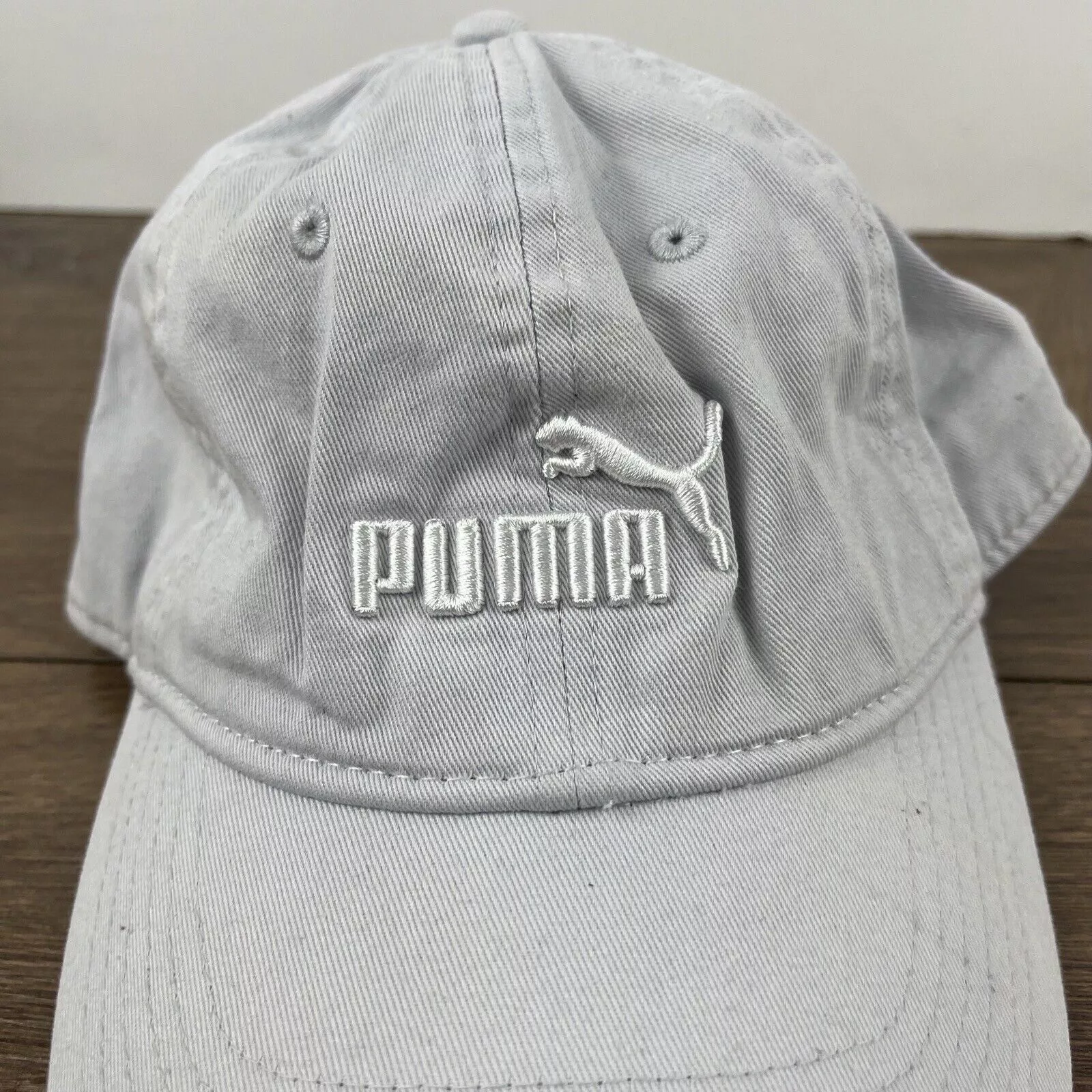 Puma Hats PUMA White Gray Hat PUMA Hat White Adjustable Hat White Adul