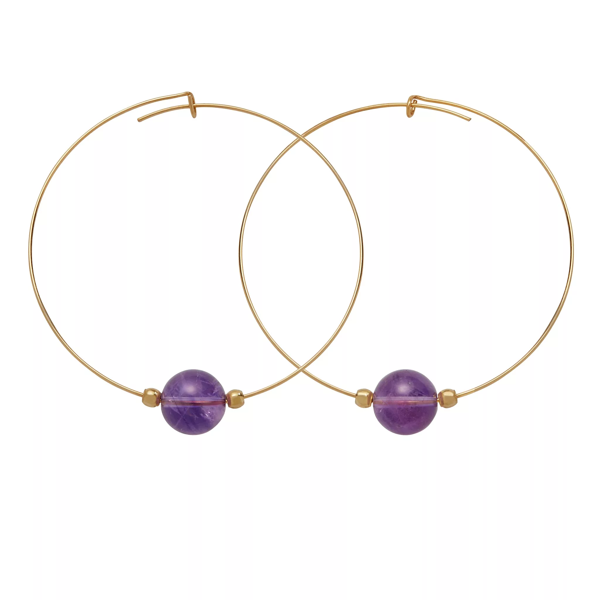 Crystal Ball Hoops - 10mm Gemstone Hoops