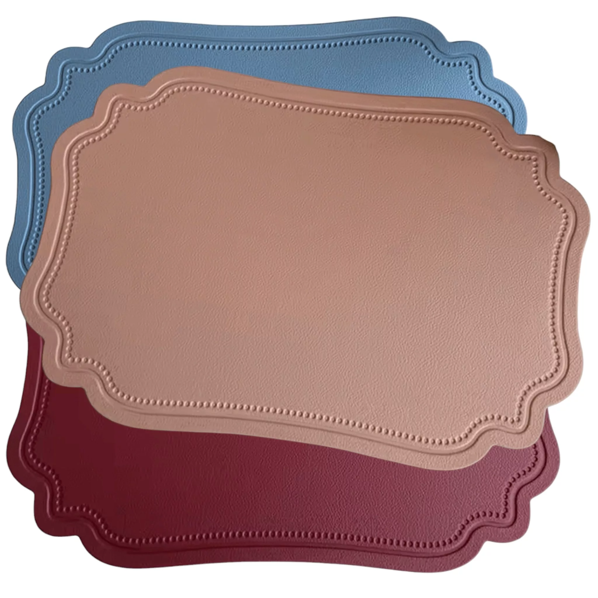 Scalloped Faux Leather Waterproof Placemat - Curated Home Decor