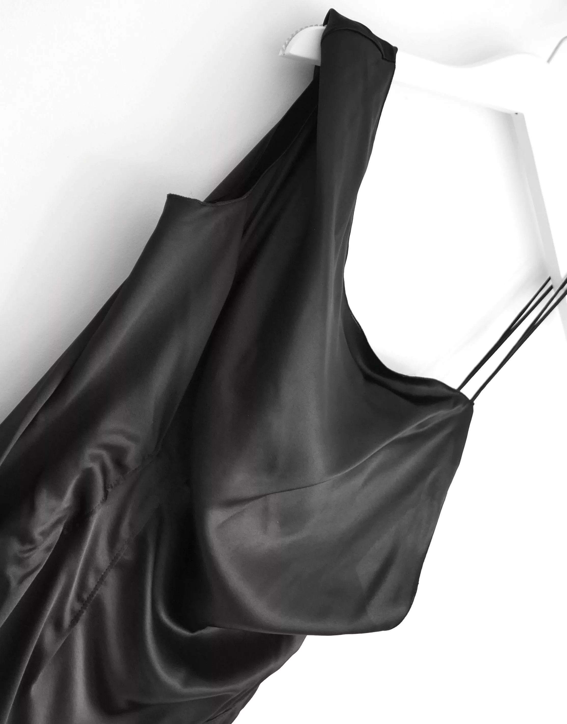 Versace Midi Dresses Versace SS19 black silk double layer slip dress