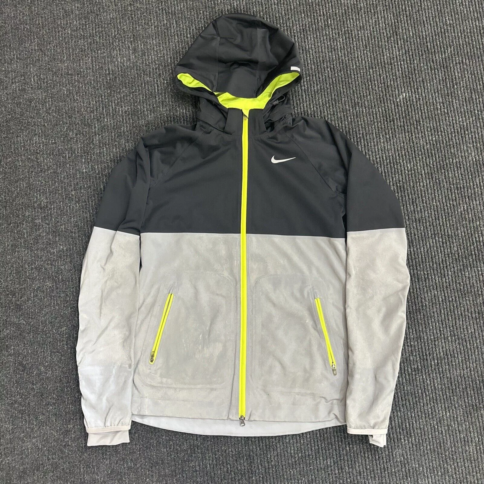 Nike Jackets Nike Jacket Size S Shield Flash Reflective Windbreaker Gray