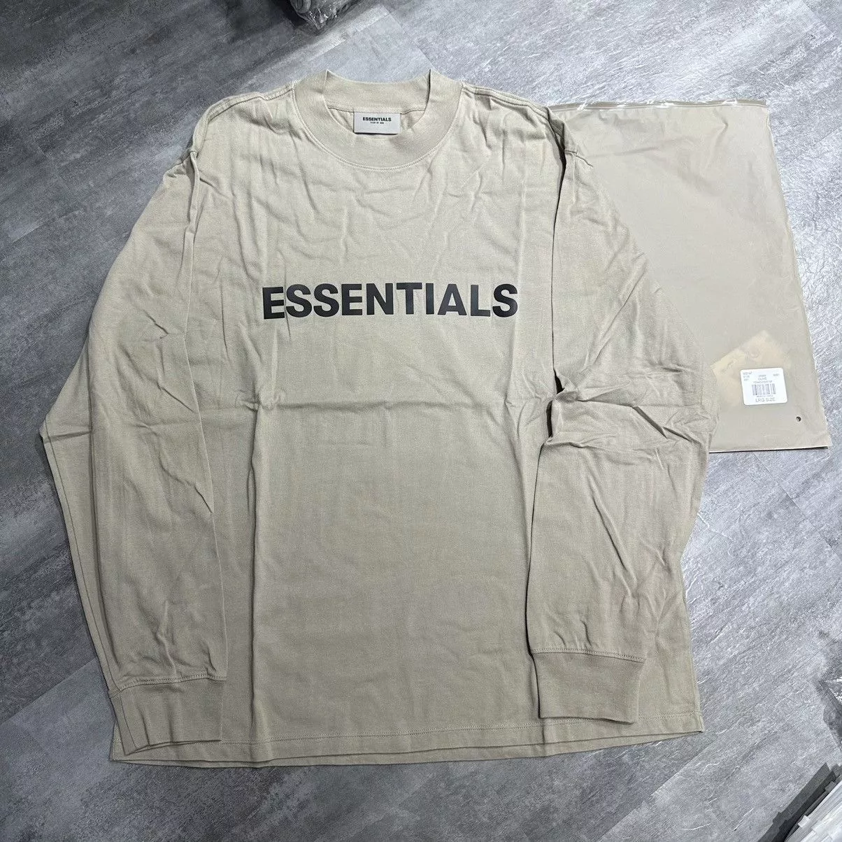 Essentials Long Sleeve T Shirts Essentials-F.O.G Front Logo Longsleeve Tee - Olive Green