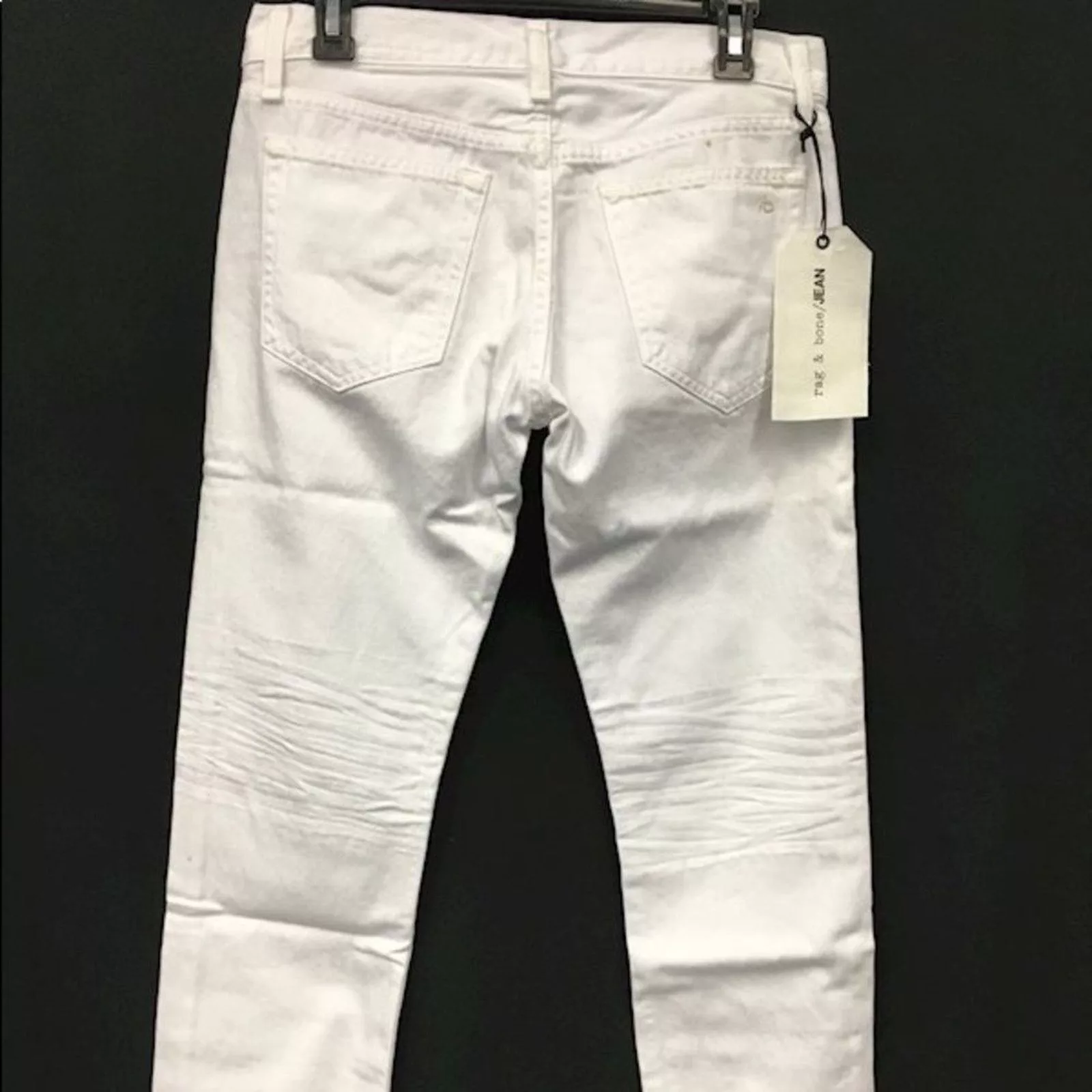 Rag & Bone Jeans RAG & BONE Aged Release White Raw Hem Skinny Jeans Sz 25
