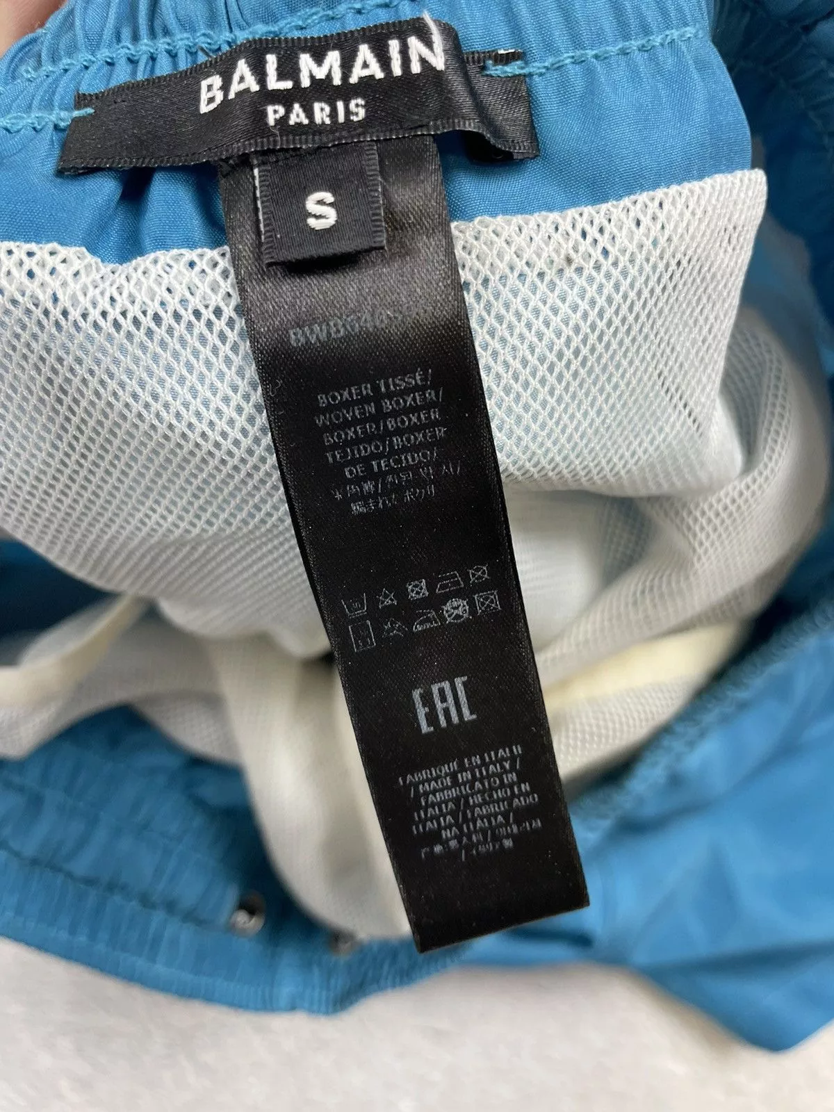Balmain Swimwear Balmain blue basic logo print swim shorts trunks Small
