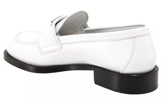 Prada Flats Prada Triangle-logo Patent Leather Loafers White