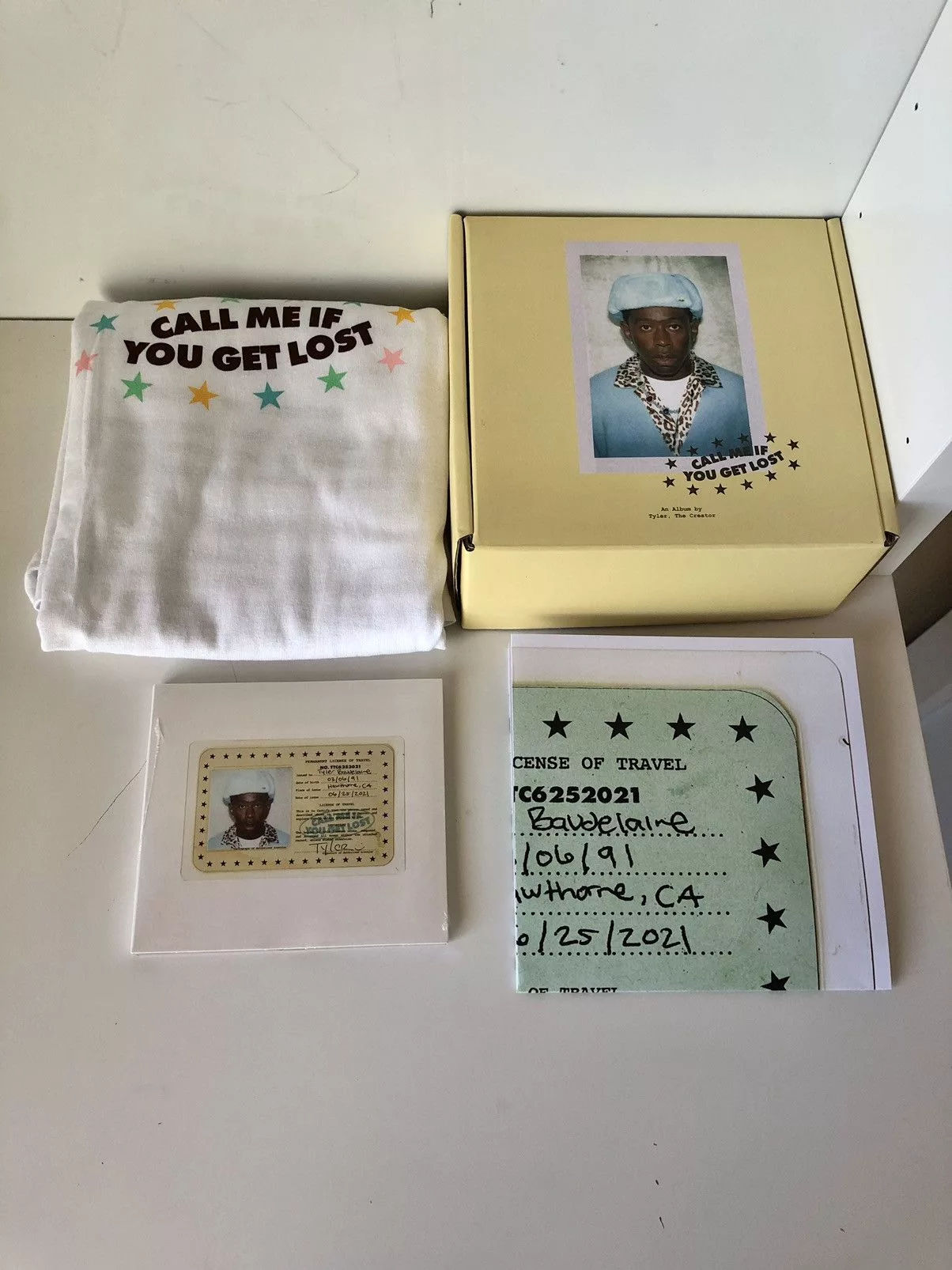 Golf Wang Short Sleeve T Shirts Golf Wang × Tyler The Creator Tyler, the Creator CMIYGL Star Stamp CD/Tee Box Set Large White