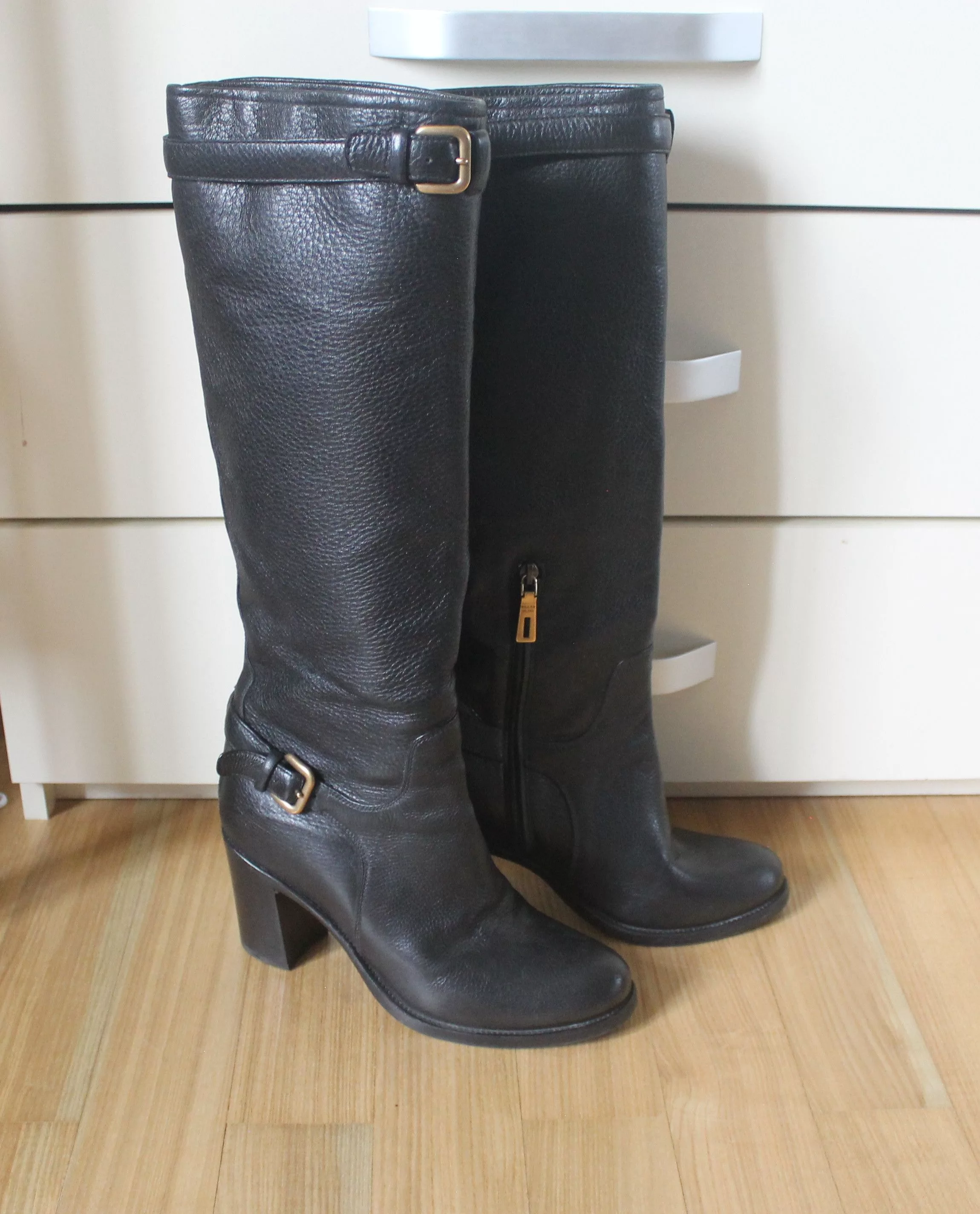 Prada Boots Prada Black High Leather Boots