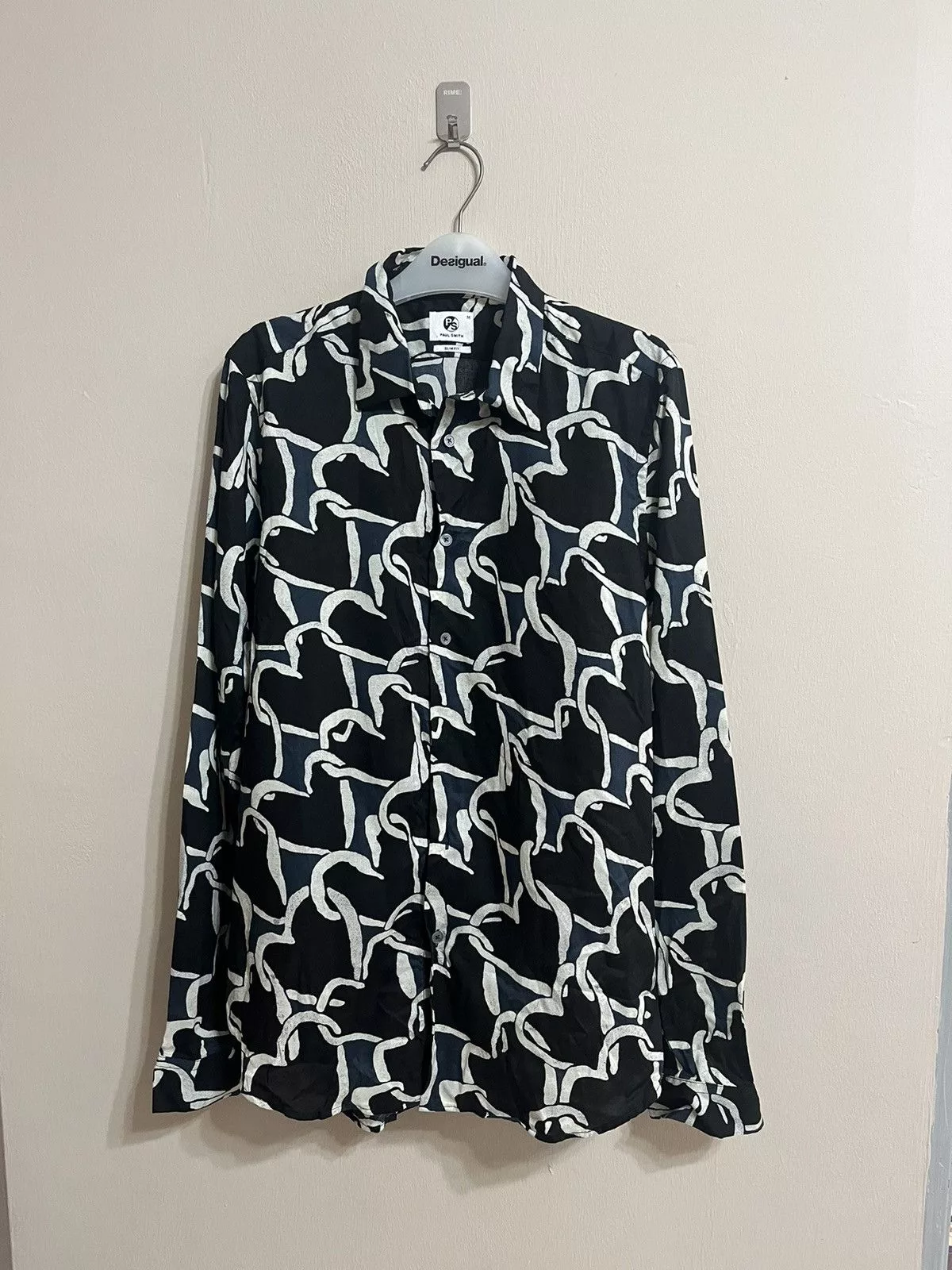 Paul Smith Shirts Button Ups A Vintage Paul Smith Abstract print Lyocell Shirt Black