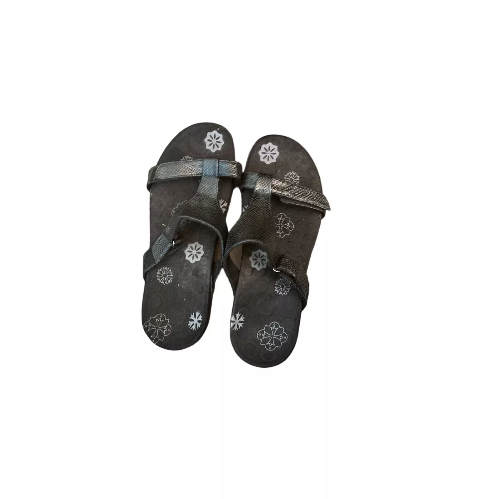Vionic Sandals Vionic Molly Black Faux Snakeskin Sandals Women’s Size 9
