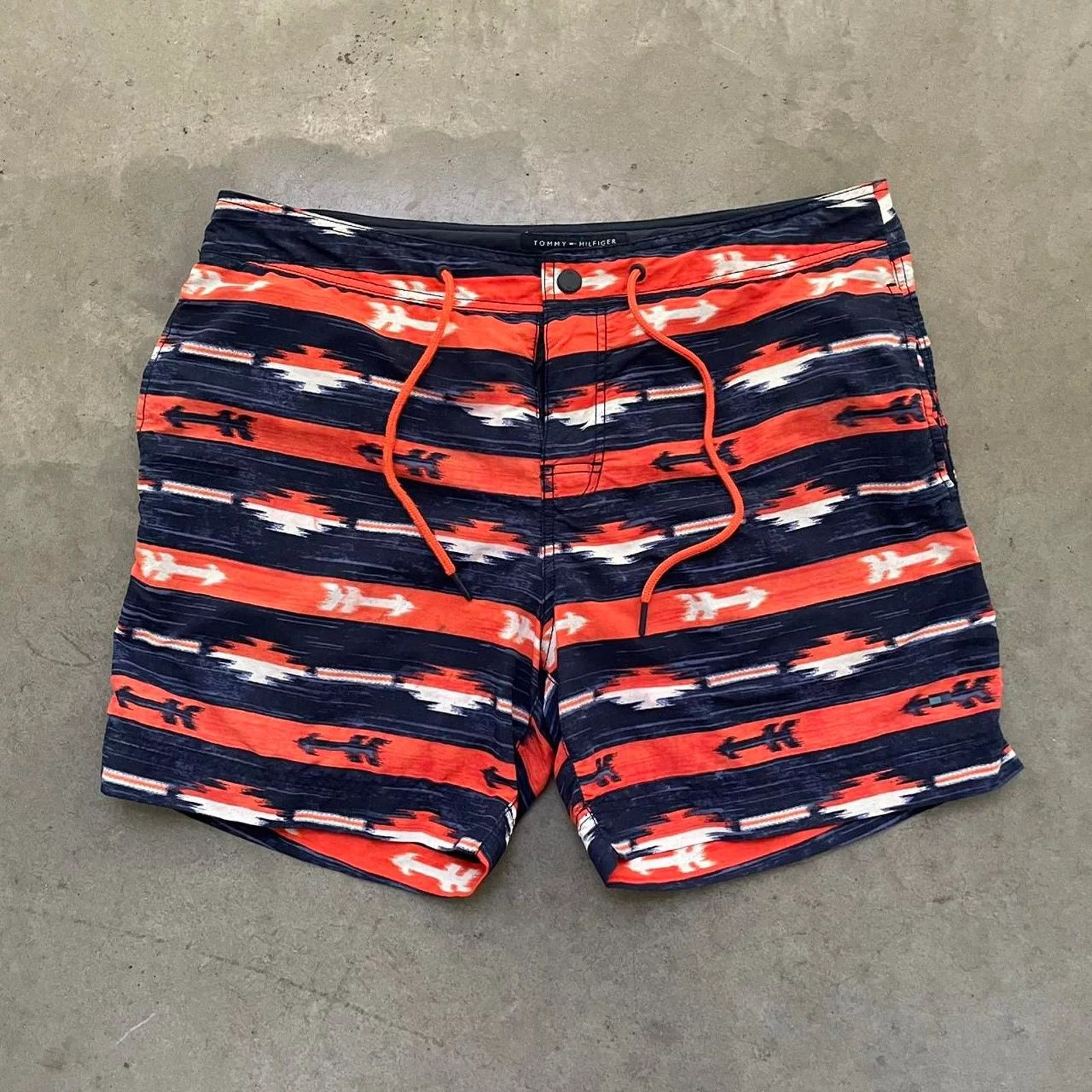 Tommy Hilfiger Shorts Tommy Hilfiger Navy/Orange Pattern Swim Shorts