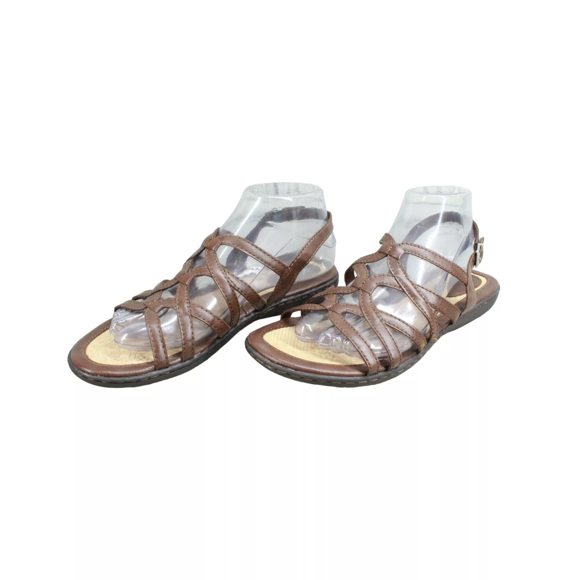 Other Sandals Other BOC Cora Adjustable Strap Slingback Flat Sandals Size 8 M Brown
