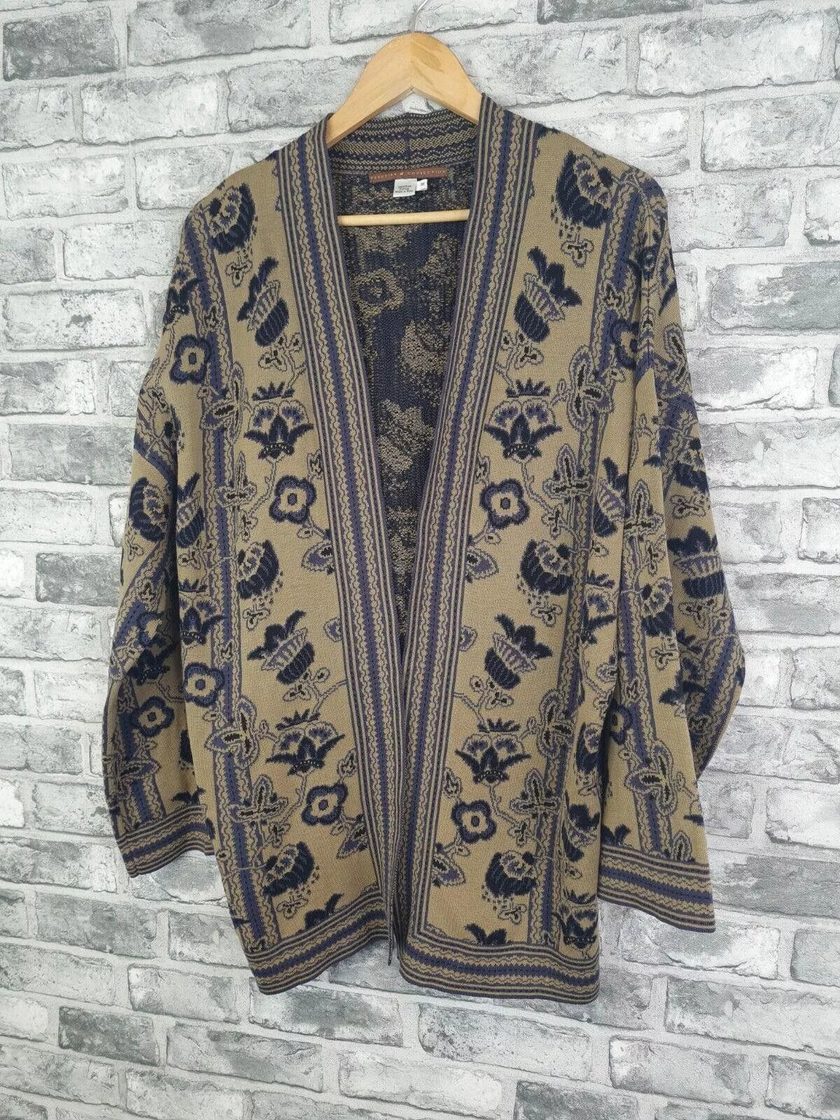 Designer Sweaters Designer Peruvian Connection Cardigan Size Medium Fit 12 14 Brown
