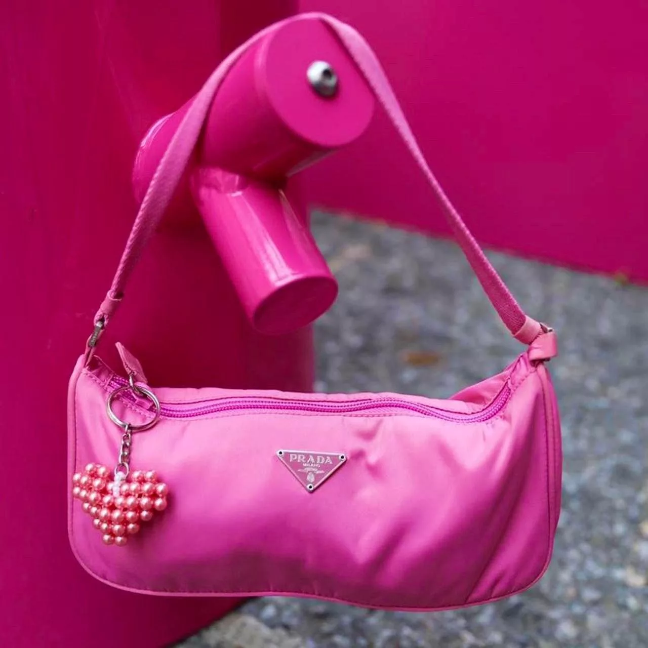 Prada Bags Luggage PRADA PINK NYLON BAG