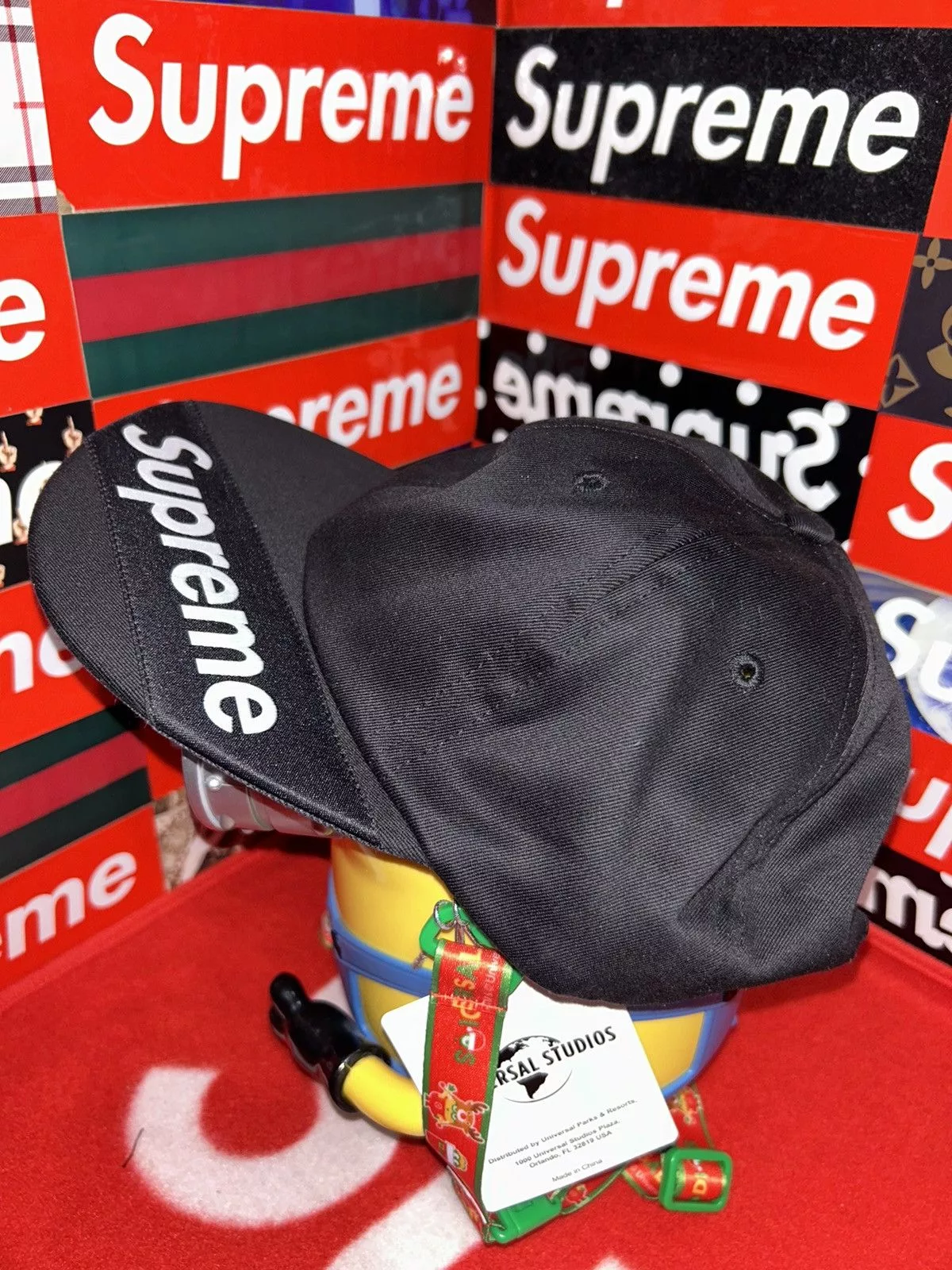 Supreme Hats Supreme Visor Label 6-Panel Black SS18 NEW
