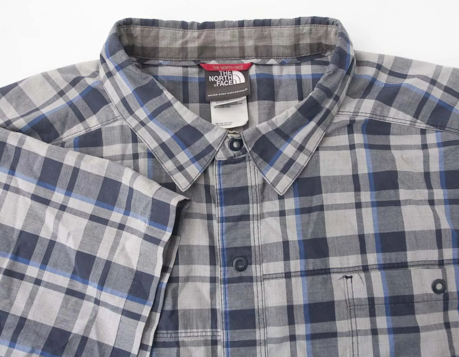 The North Face Shirts Button Ups The North Face Shirt Short Sleeve Flannel Gray / Blue Streetwear