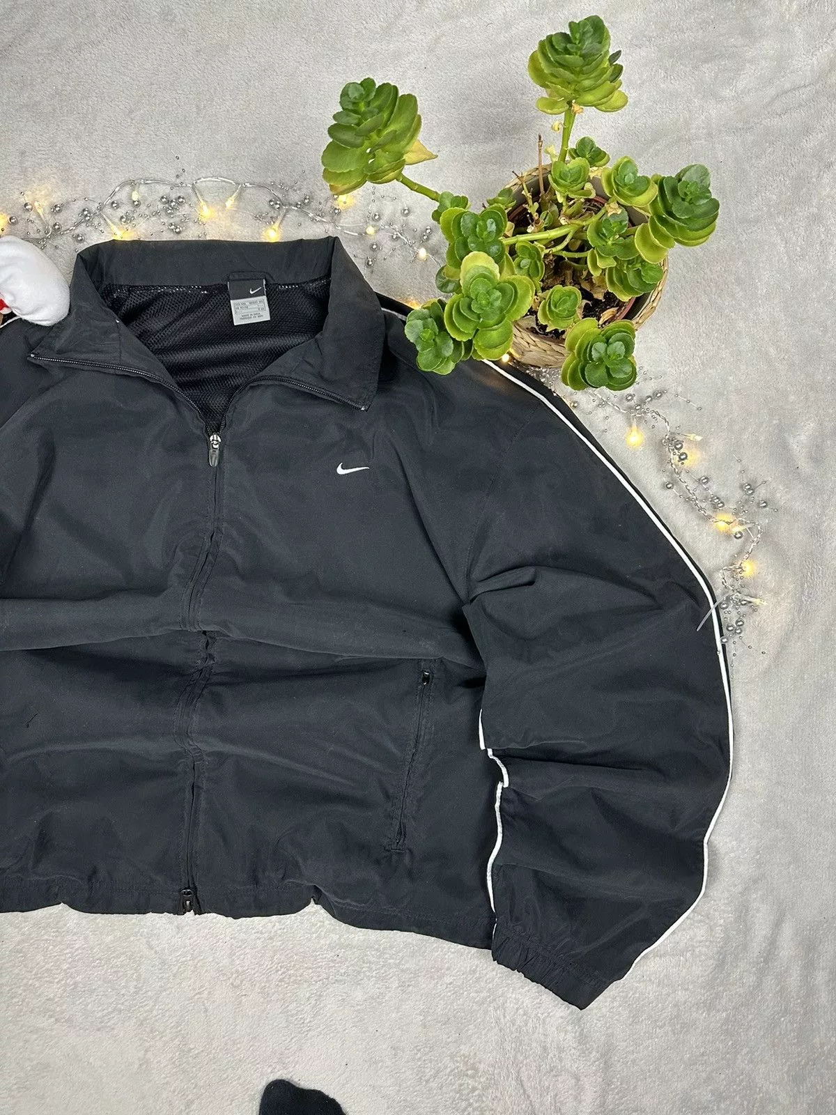Nike Light Jackets Nike × Vintage Nike Vintage Oversize Basic Logo Light Jacket Black Streetwear