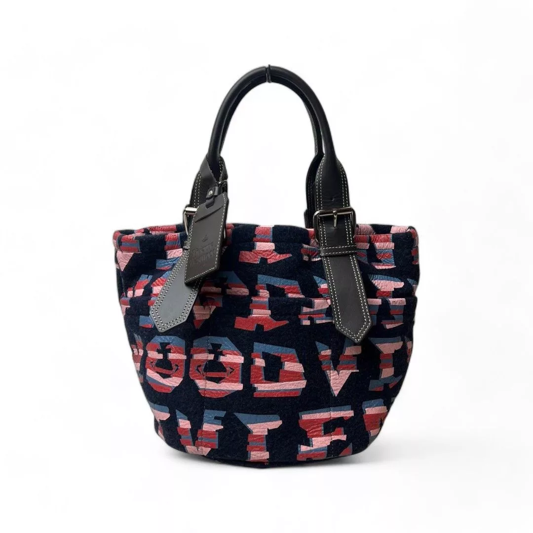 Vivienne Westwood Handle Bags Vivienne Westwood - Wool Handbag Vintage Red Orb Black