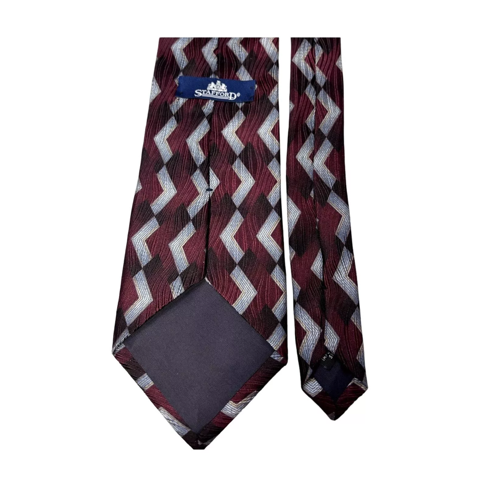 Stafford Ties Pocketsquares STAFFORD Men's Multicolor Silk Abstract Pattern Neck Tie Red