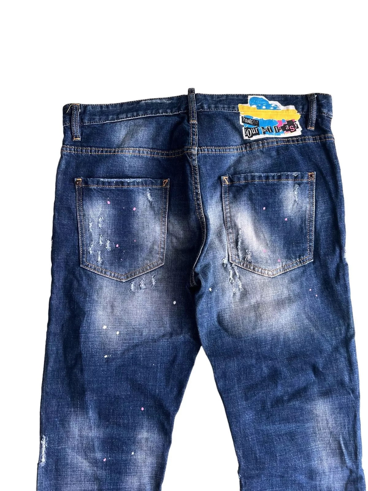 Dsquared2 Denim 2018 Dsquared2 🇮🇹 Clawmark Painter Regular Cut Denim Jeans Blue Vintage