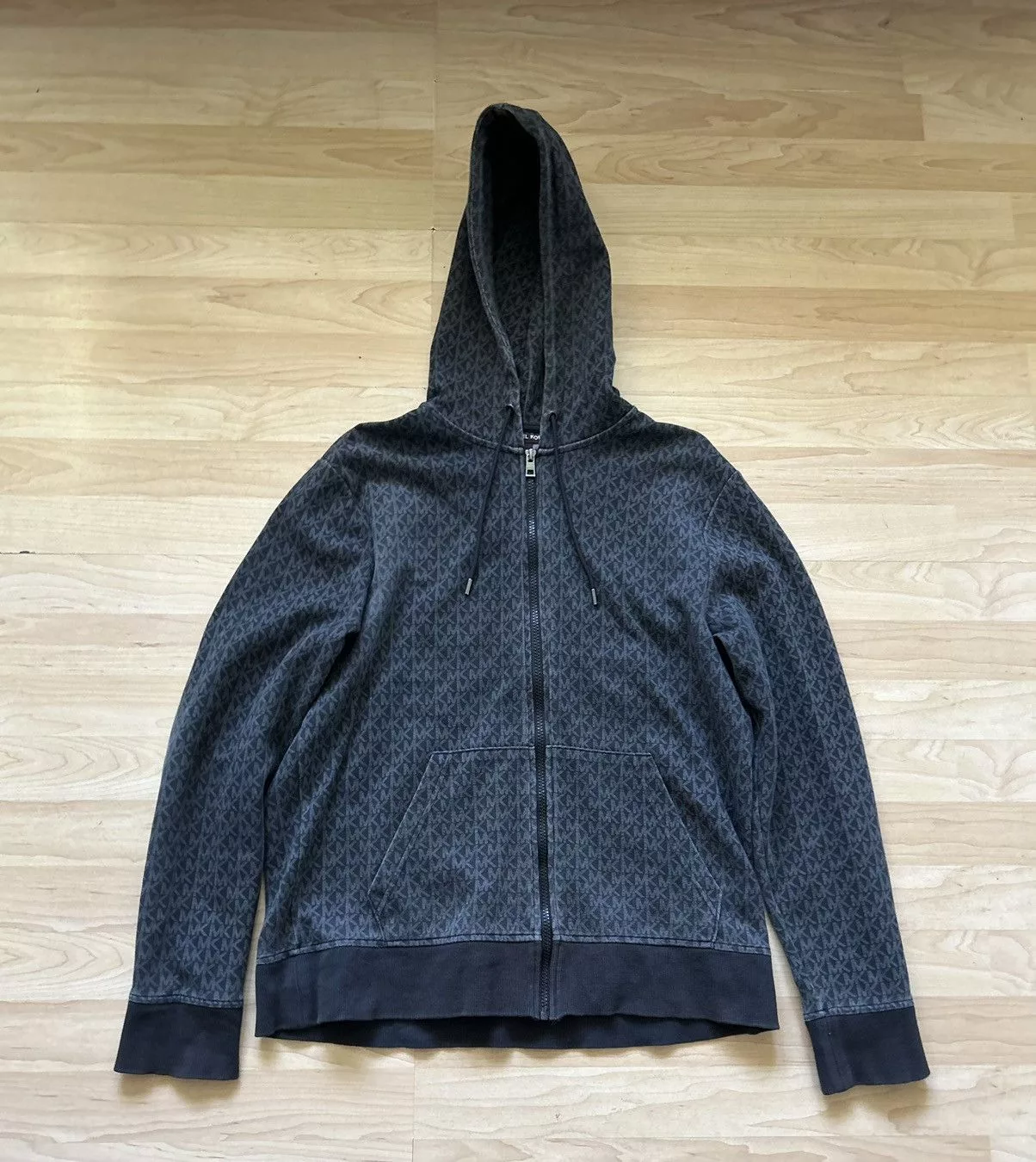 Michael Kors Sweatshirts Hoodies Michael Kors Black All Over Print Zip Up Hoodie