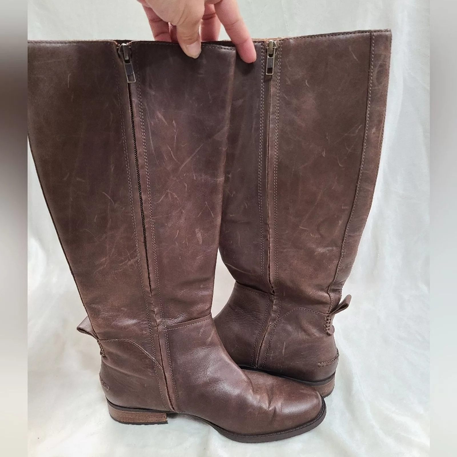 Ugg Boots Ugg Women's Leigh Brown Leather Riding Boots Size 9