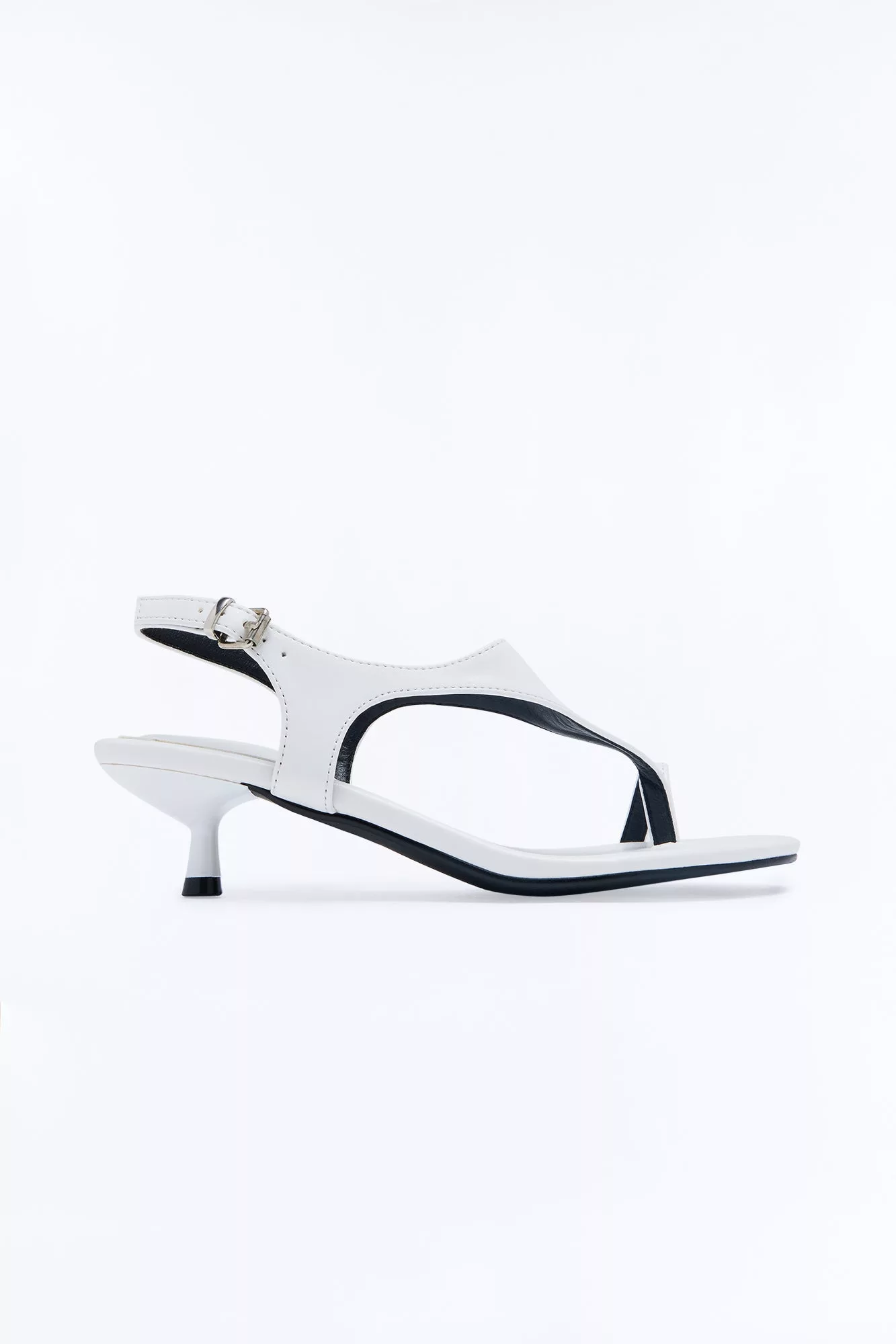 Cobie Toe Ring Kitten Heels - White