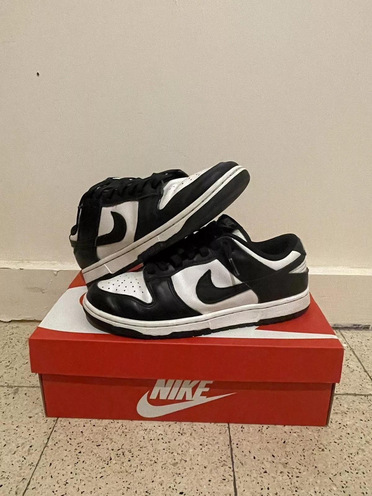 Nike Low Top Sneakers Nike dunk low black white panda used size 7.5 with box