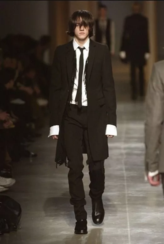 Dior Light Jackets Dior × Hedi Slimane SUPER RARE Dior Homme RUNWAY 2002 AW Fringe Black Jacket