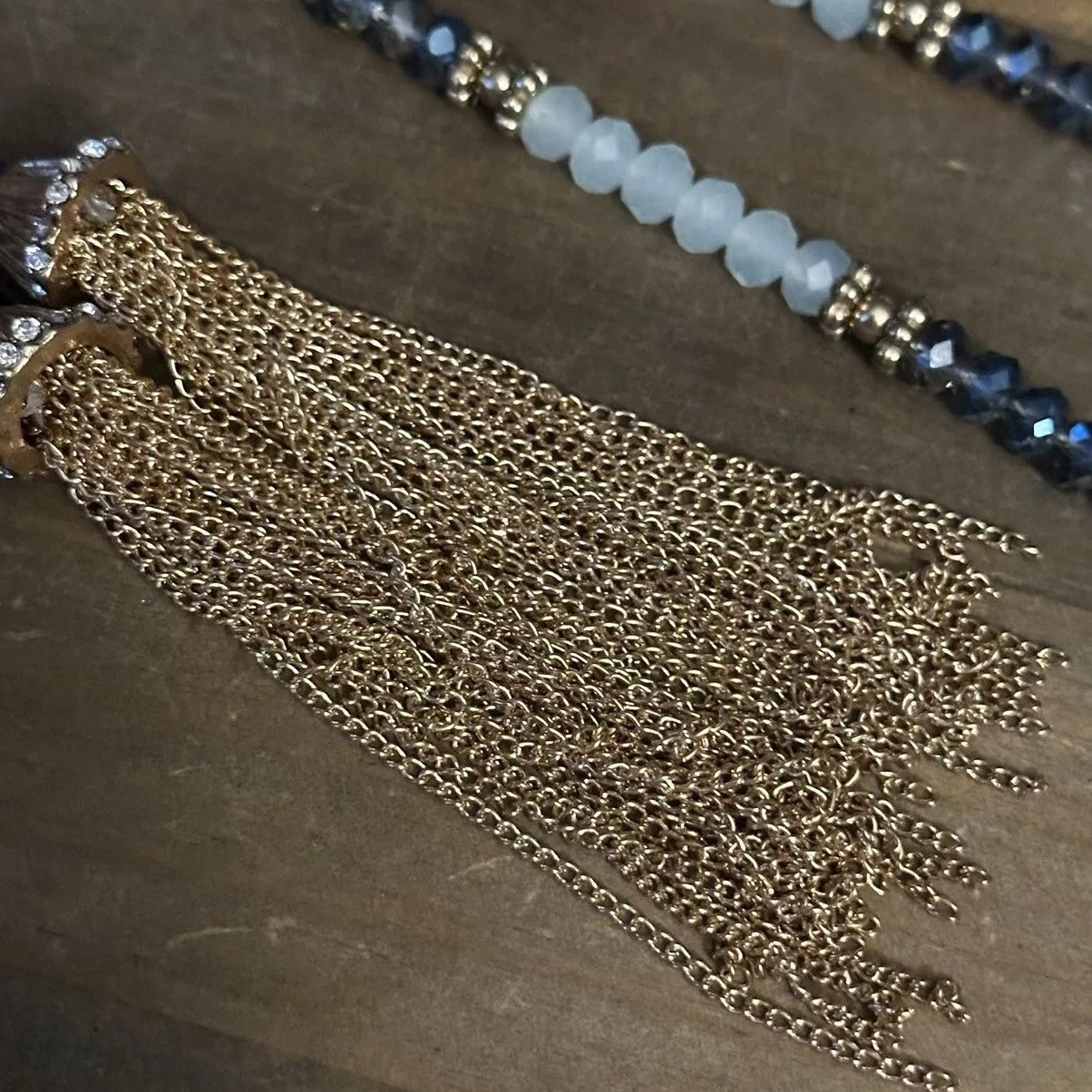 Other Necklaces Other Crystal bead lariat necklace Blue