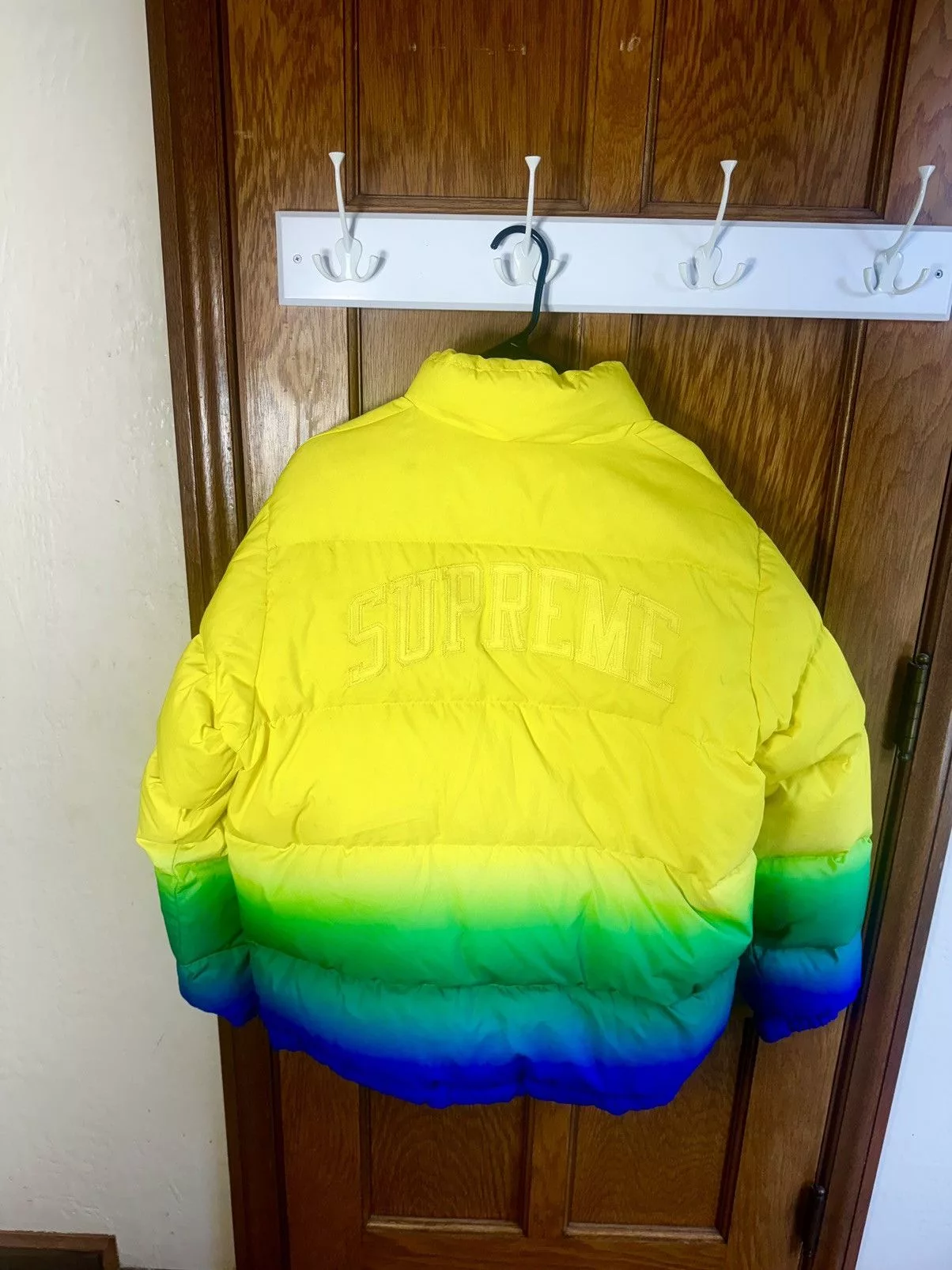 Supreme Heavy Coats Supreme Gradient Puffy Jacket Yellow